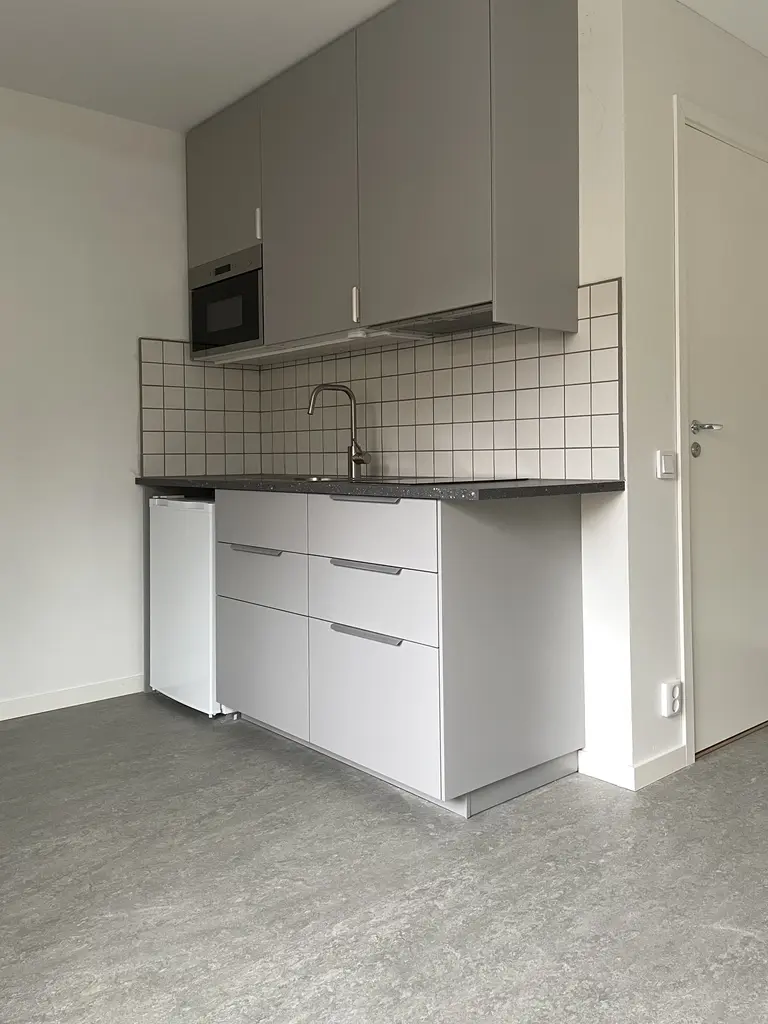Pentry med mikrovågsugn och diskbänk